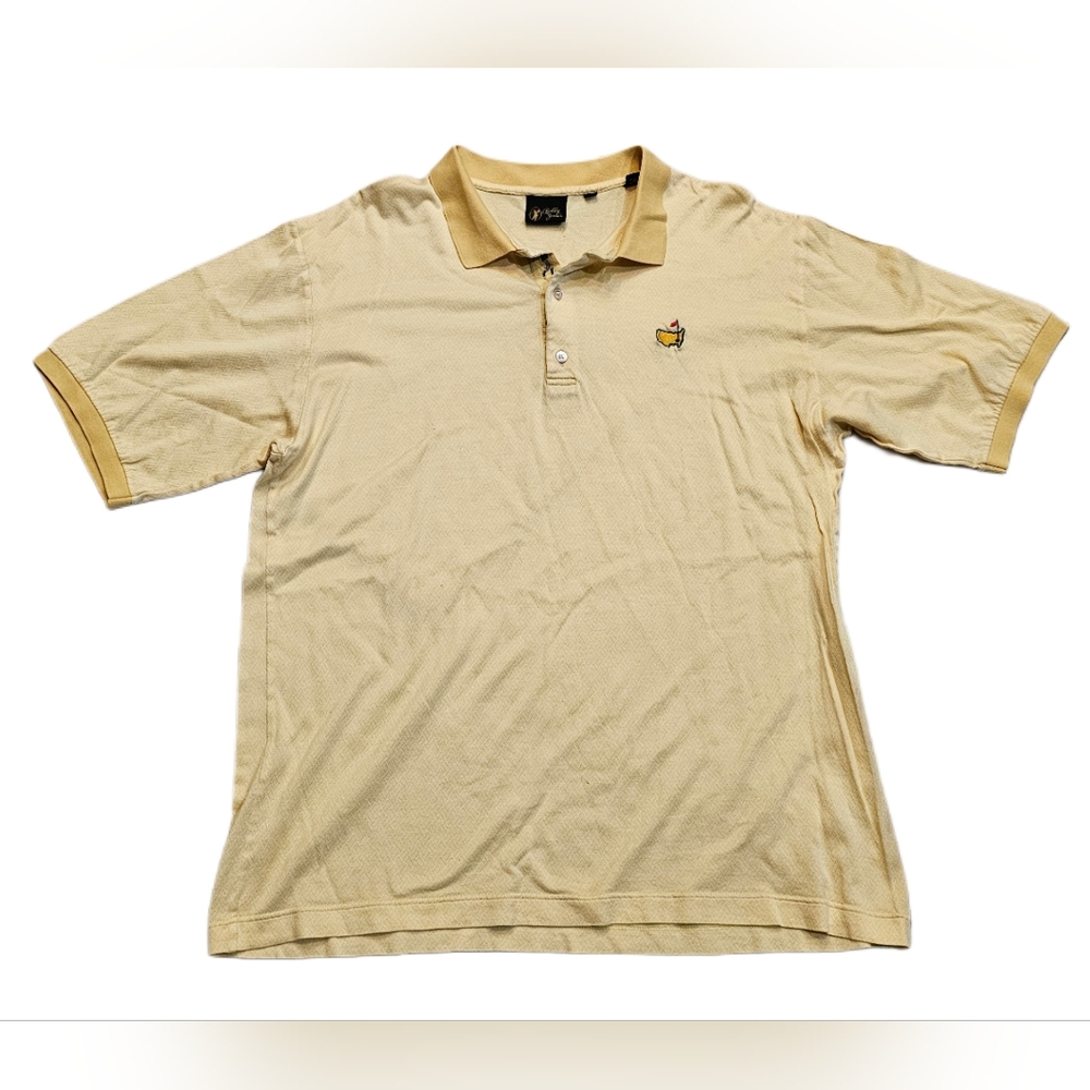 Bobby Jones Collection Masters Polo Yellow Shirt Men XL Augusta Italy Golf Core